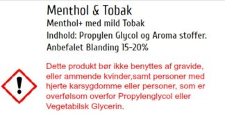 longfil til e-cigaretter med smag af menthol og tobak