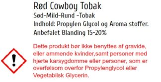 Rød Cowboy Tobak, longfil med e-juice til e-cigaretter