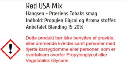 Rød USA Mix med tobakssmag til dampning i e-cigaretter