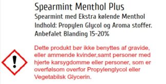 E-juice til e-cigaretter med smag af Spearmint menthol plus